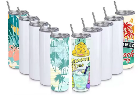 White 590ml Double-Wall Stainless Steel Sublimation Tumbler